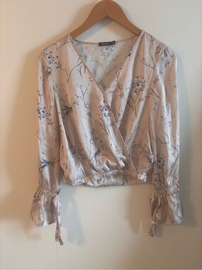 Bershka floral wrap blouse size S GUC
